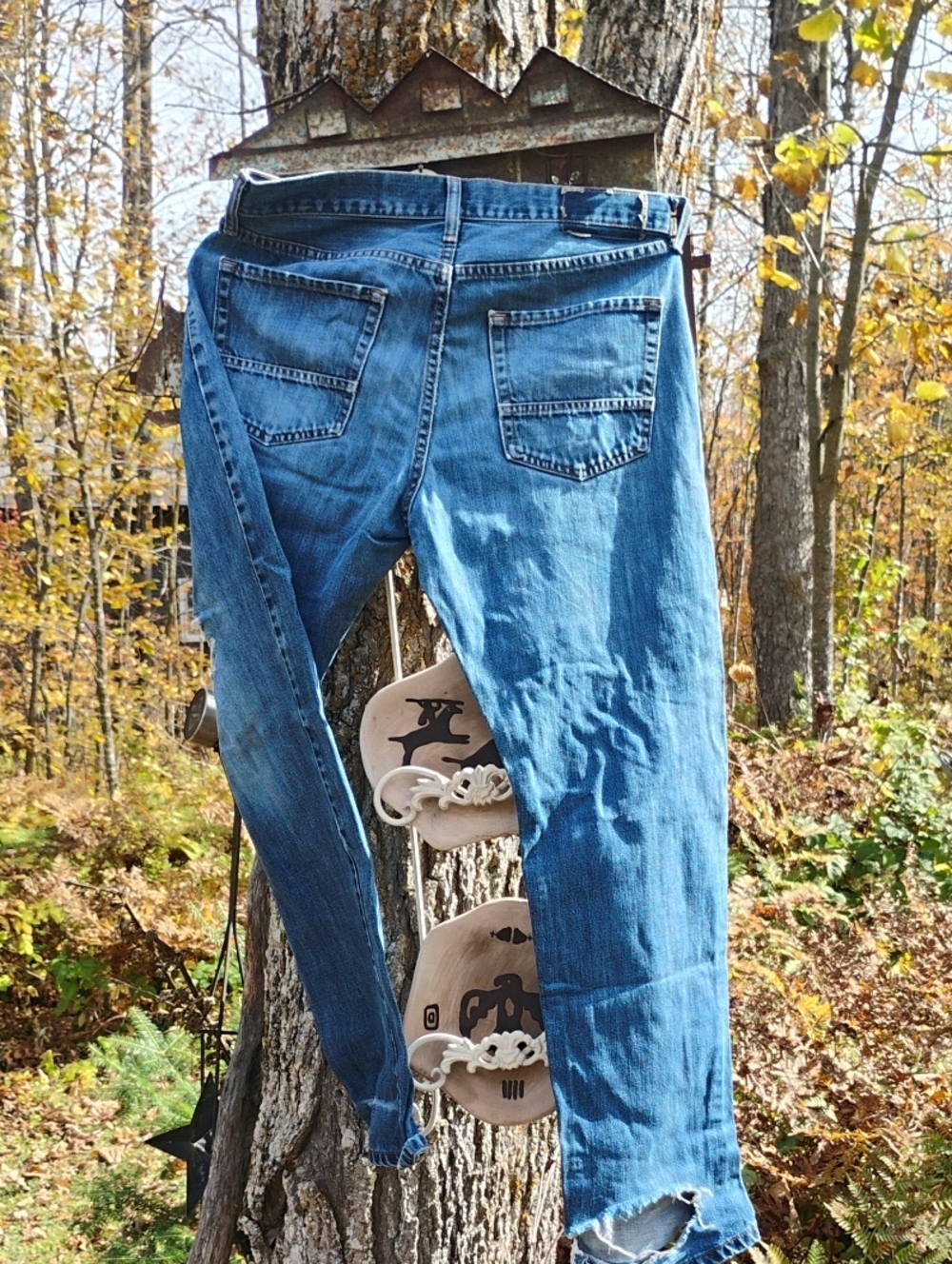 Vintage NAUTICA JEAN AWESOME DISTRESSED UniSex 33/32